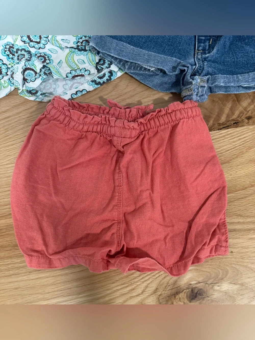 GAP/Old Navy  Girls 3 years Coral/Navy Floral, Denim Shorts Pack of 5